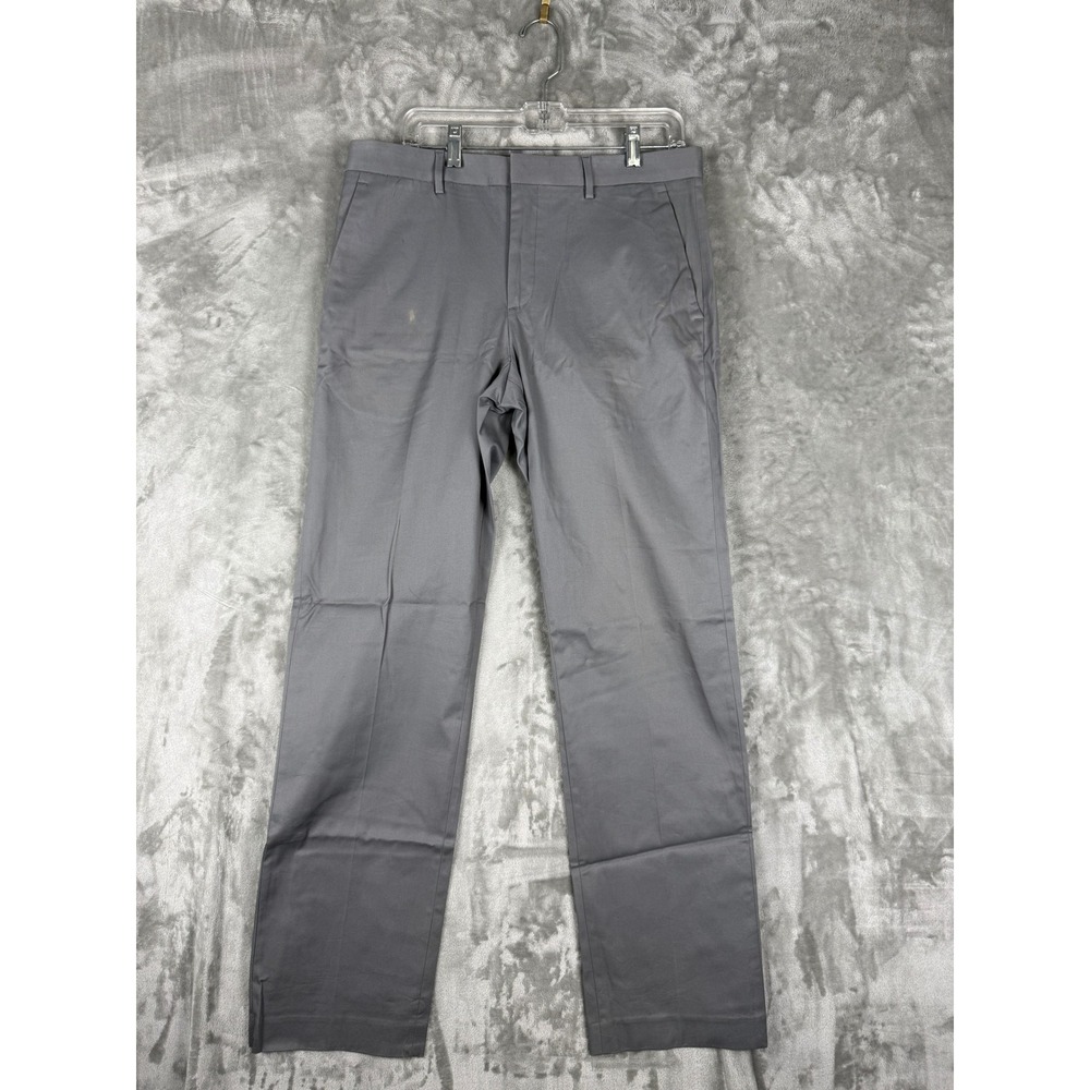 EXPRESS Producer Men Gray Flat Front Chinos Dress Pants‎ Casual Work Size 32 34